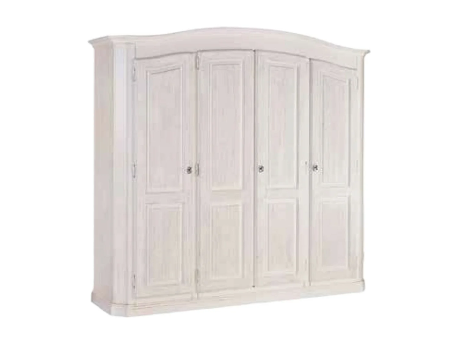 MOBILI 2G - ARMADIO SHABBY 4 ANTE IN LEGNO BIANCO SPAZZOLATO 231X63X219 (2207)