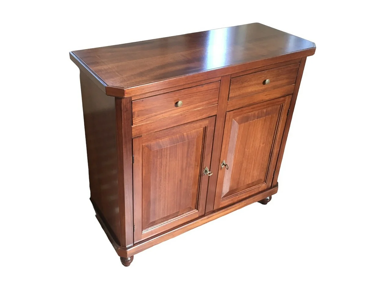 MOBILI 2G - Madia credenza napoletana in legno 2 ante tinta noce 104x43x98 (511)