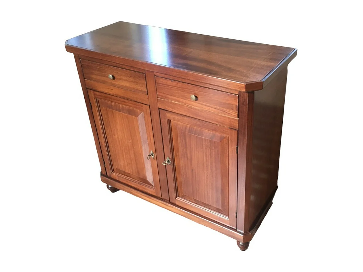 MOBILI 2G - Madia credenza napoletana in legno 2 ante tinta noce 104x43x98 (511)