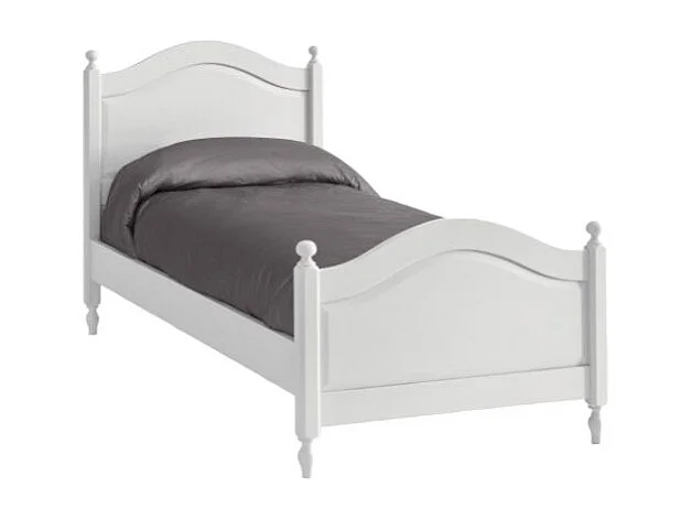 MOBILI 2G - LETTO SINGOLO CLASSICO SHABBY BIANCO 100x212x112 (6072)