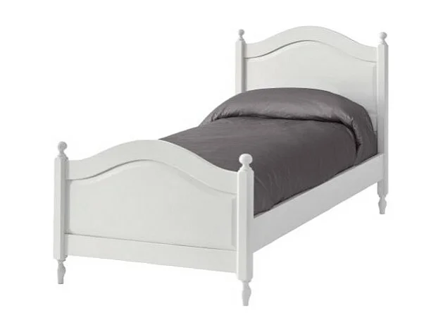 MOBILI 2G - LETTO SINGOLO CLASSICO SHABBY BIANCO 100x212x112 (6072)