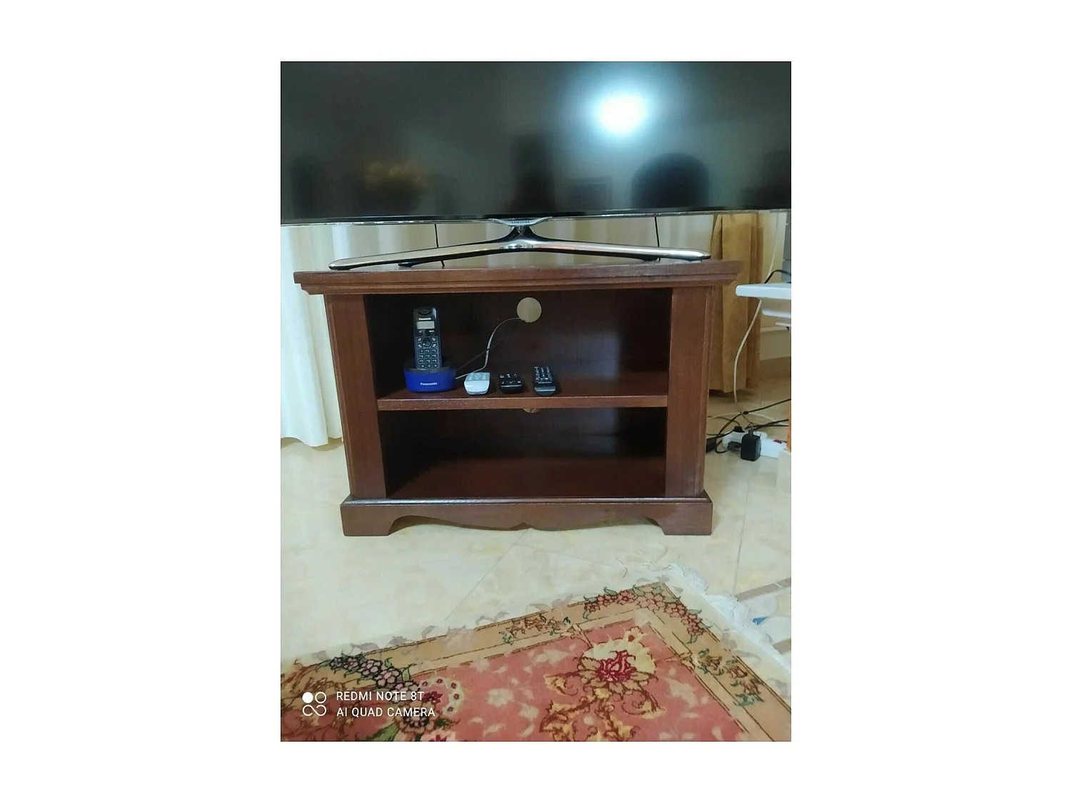 MOBILI 2G - PORTA TV LEGNO ARTE POVERA COLORE NOCE SCURO 75x40x51 (397)