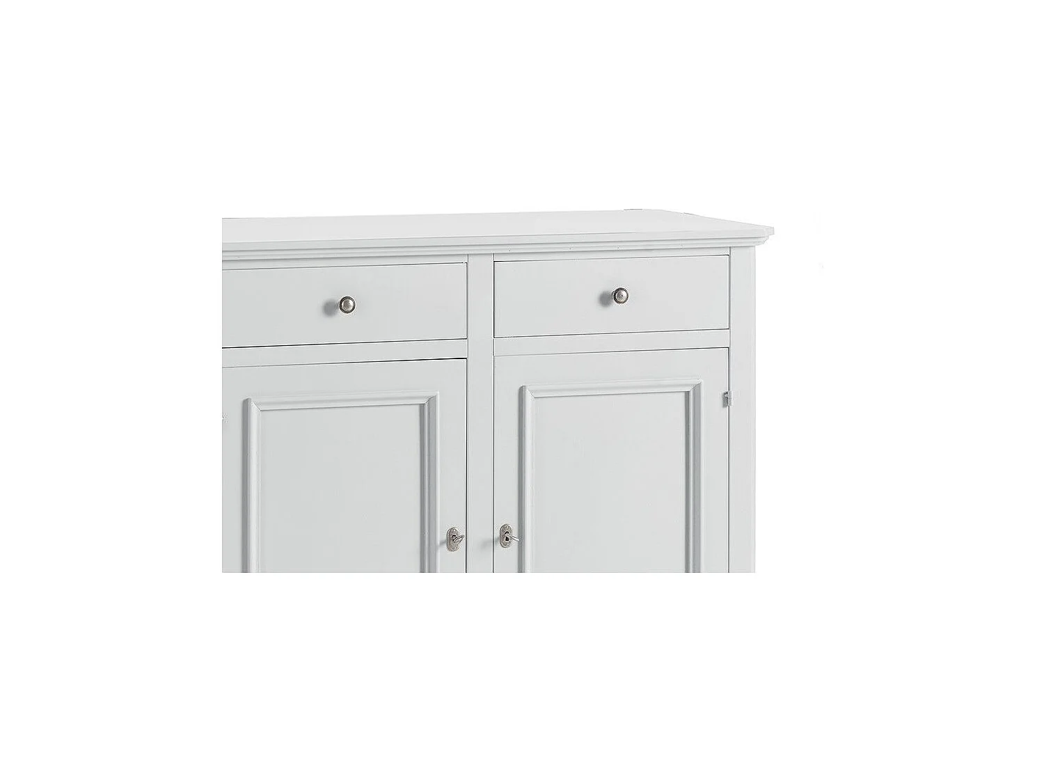 MOBILI 2G - Cristalliera 4 ante napoletana in legno massello bianco sporco 112 X 49 X 206