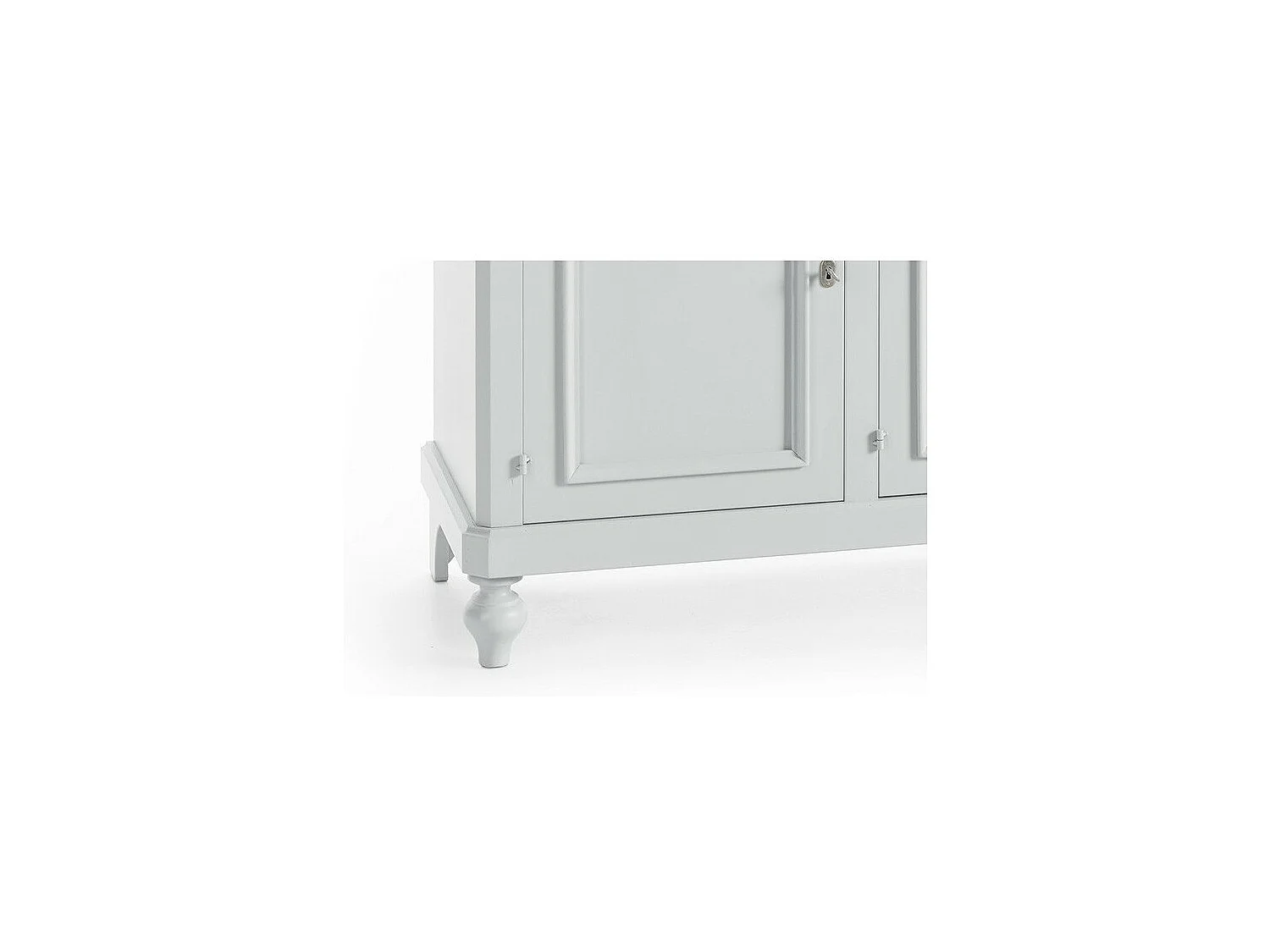 MOBILI 2G - Cristalliera 4 ante napoletana in legno massello bianco sporco 112 X 49 X 206