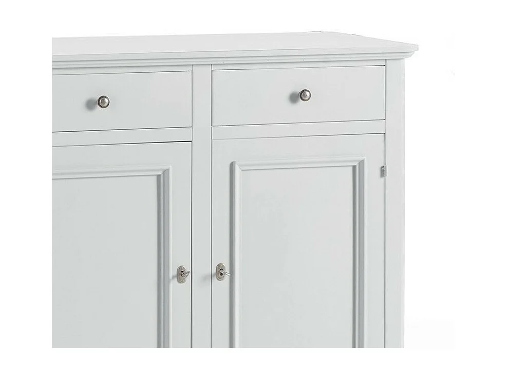 MOBILI 2G - Cristalliera 4 ante napoletana in legno massello bianco sporco 112 X 49 X 206