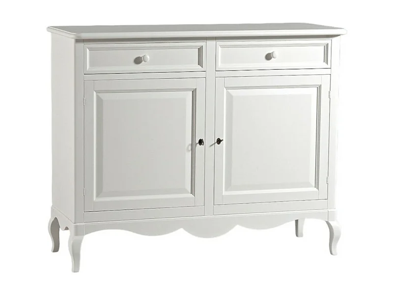 MOBILI 2G - MADIA CREDENZA LEGNO SHABBY 2 PORTE BIANCO 145X49X116H (1424)