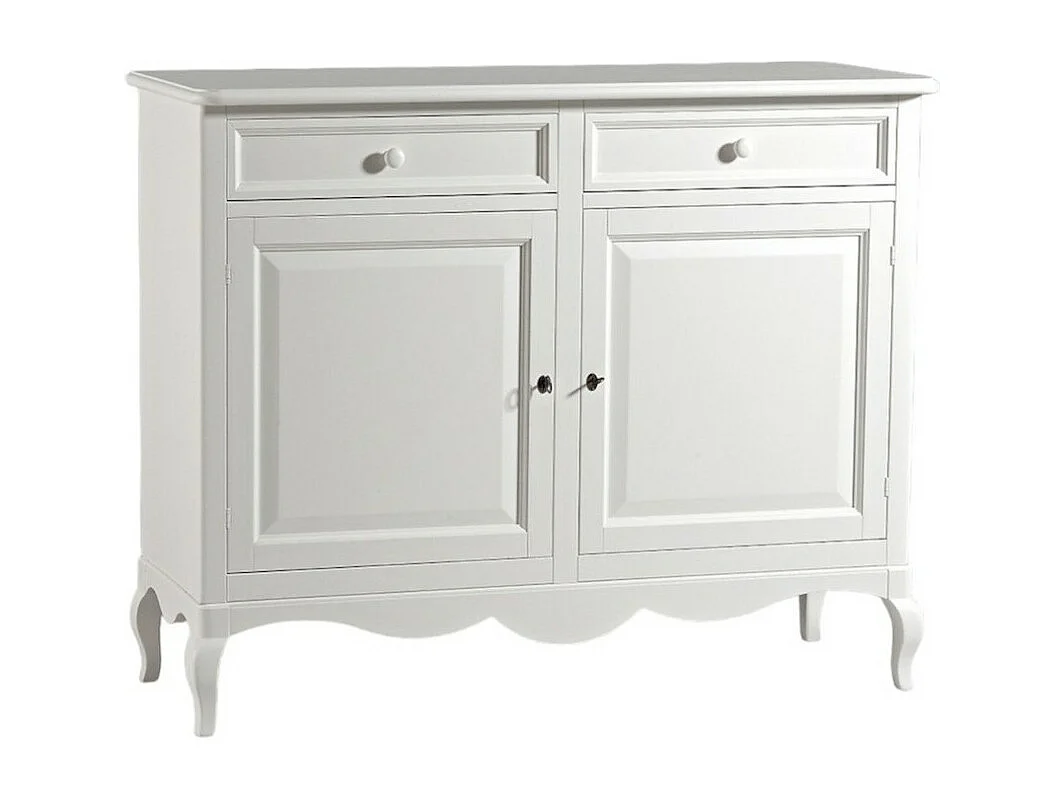 MOBILI 2G - MADIA CREDENZA LEGNO SHABBY 2 PORTE BIANCO 145X49X116H (1424)