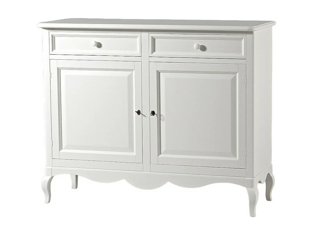 MOBILI 2G - MADIA CREDENZA LEGNO SHABBY 2 PORTE BIANCO 145X49X116H (1424)