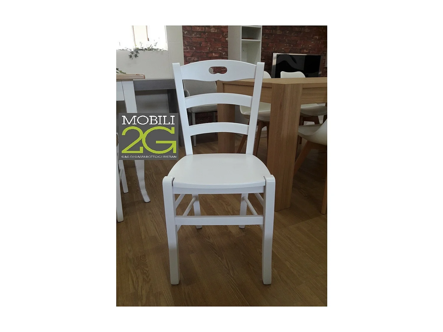 MOBILI 2G - SET 2 SEDIE SHABBY IMPUGNATURA LEGNO LACCATO BIANCO (1002)