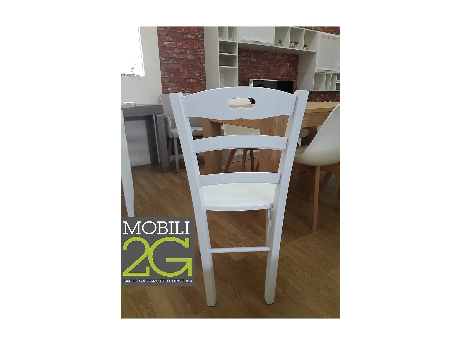 MOBILI 2G - SET 2 SEDIE SHABBY IMPUGNATURA LEGNO LACCATO BIANCO (1002)