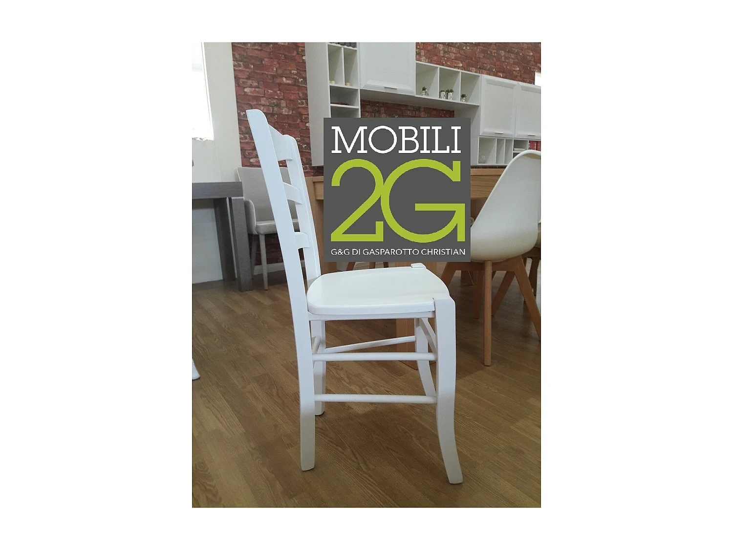 MOBILI 2G - SET 2 SEDIE SHABBY IMPUGNATURA LEGNO LACCATO BIANCO (1002)