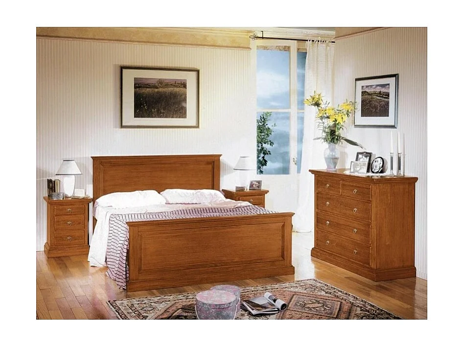 MOBILI 2G - Letto matrimoniale classico legno tinta noce  173x110x209 (6131)