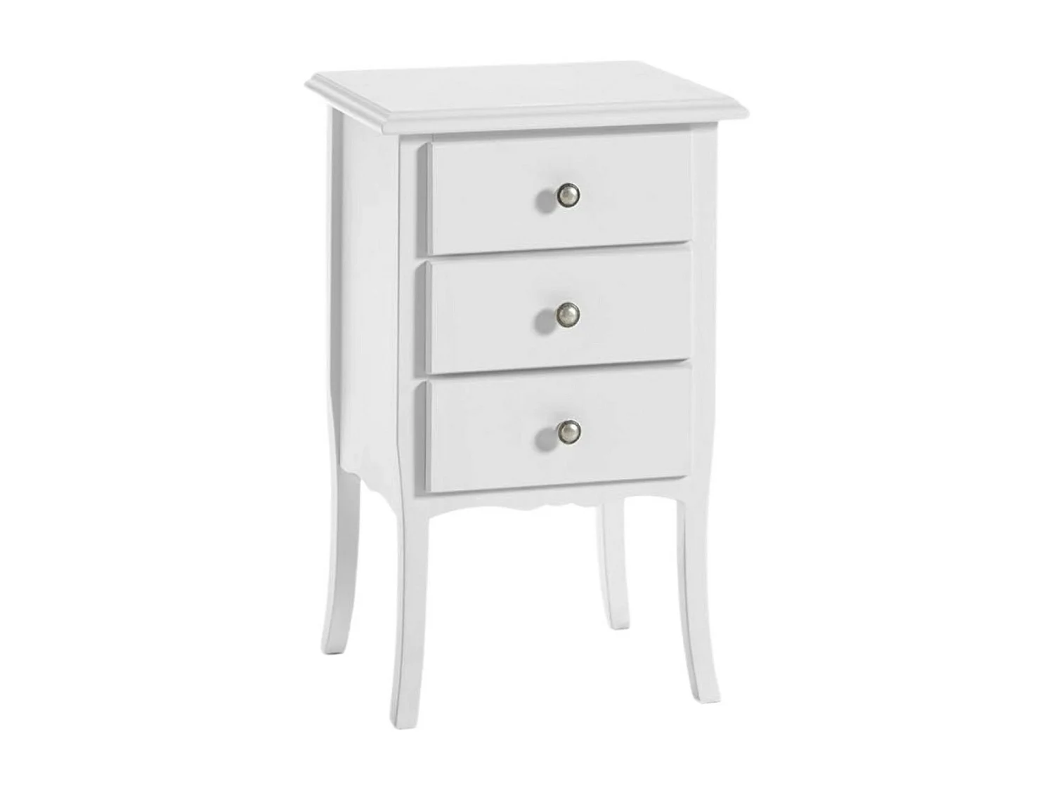 MOBILI 2G - Gruppo 1 Cassettiera 2 Comodini shabby bianco opaco (6068+6069)