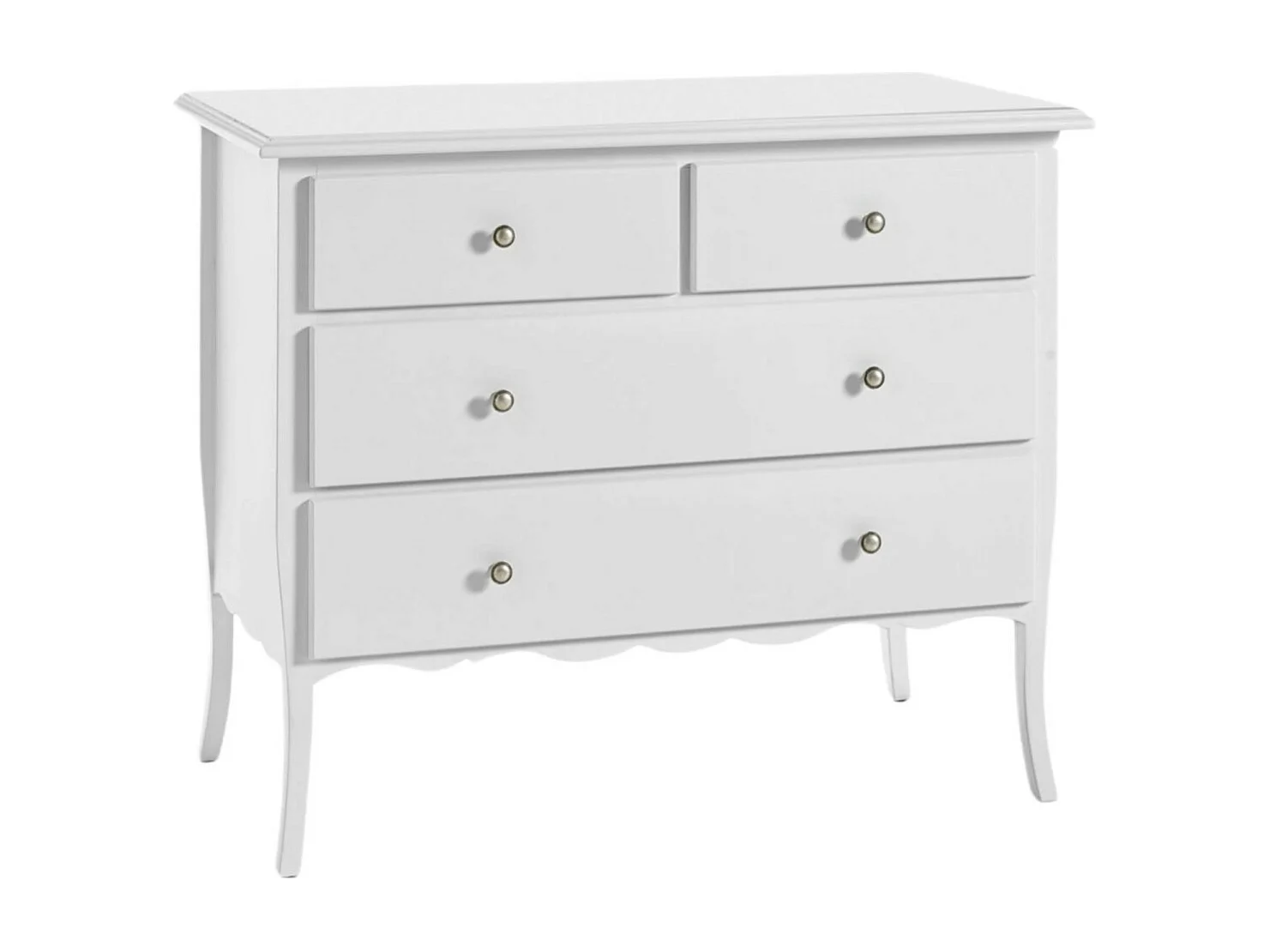 MOBILI 2G - Gruppo 1 Cassettiera 2 Comodini shabby bianco opaco (6068+6069)