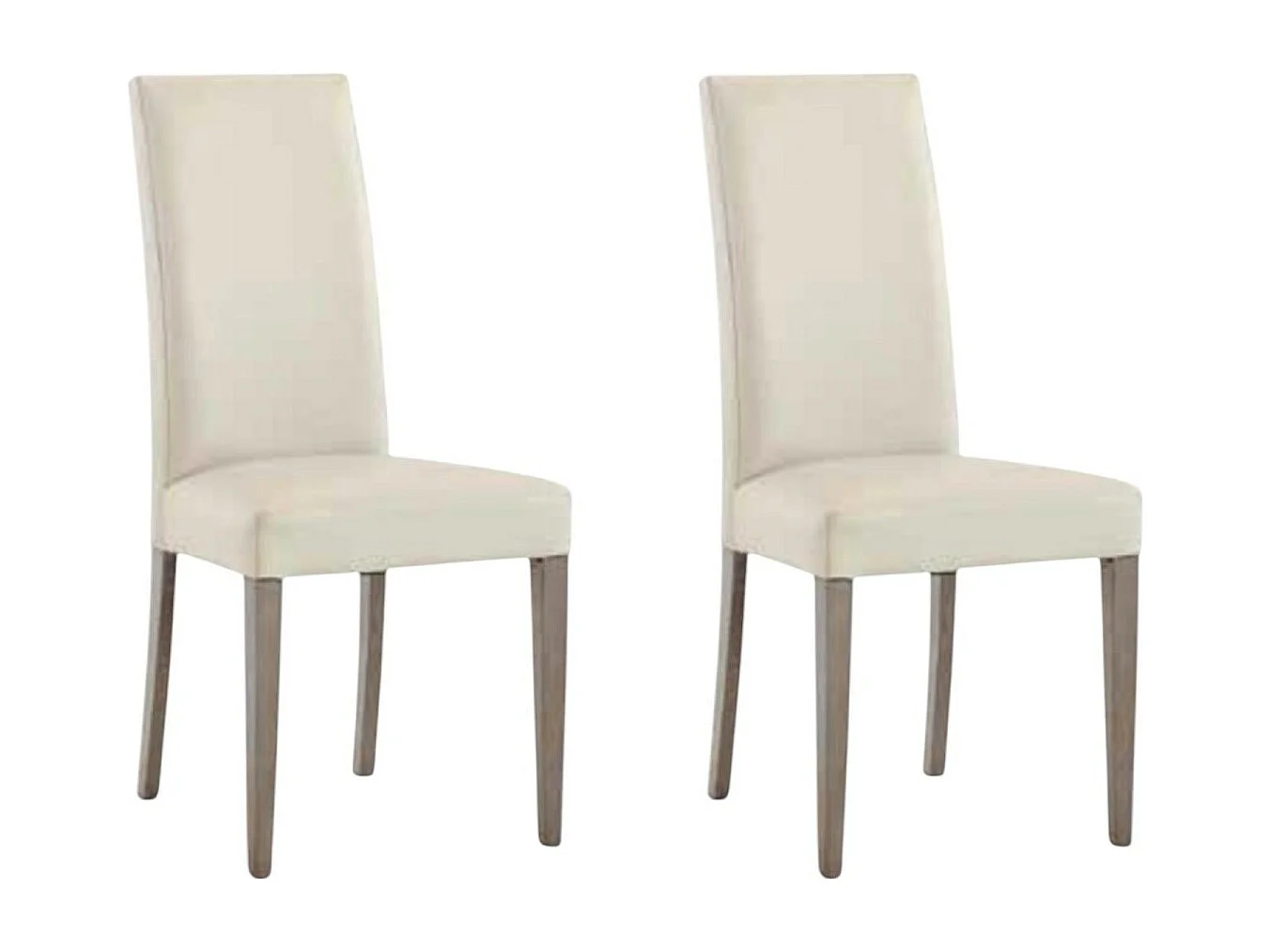 MOBILI 2G - SET 2 SEDIE MODERNE LEGNO ECOPELLE IMBOTTITA BEIGE (578)