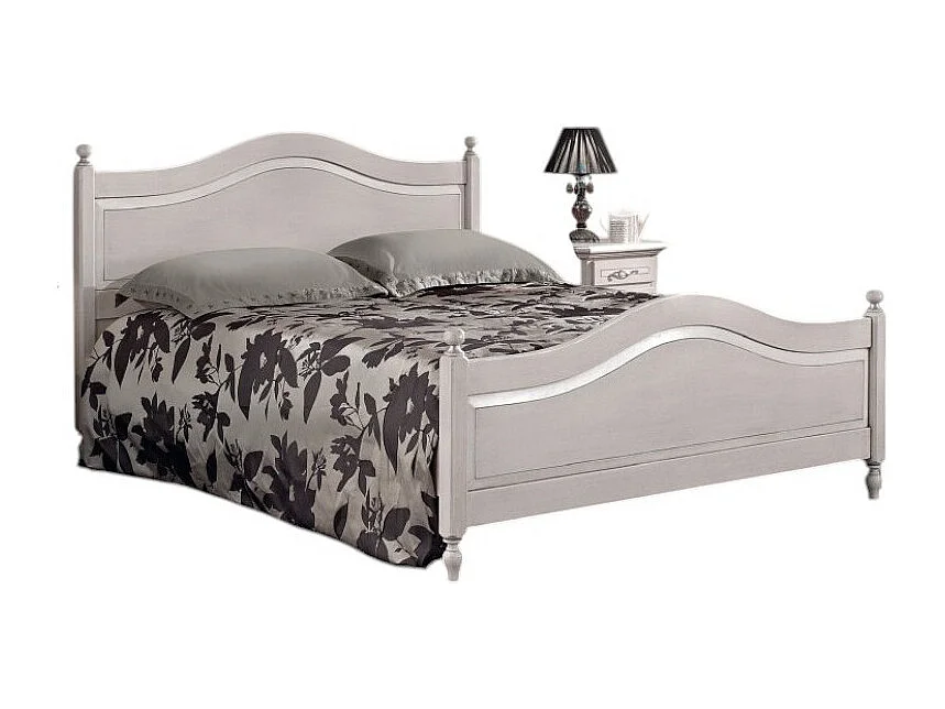 MOBILI 2G - LETTO MATRIMONIALE CLASSICO IN LEGNO GRIGIO TORTORA 173x209x107 (1477)