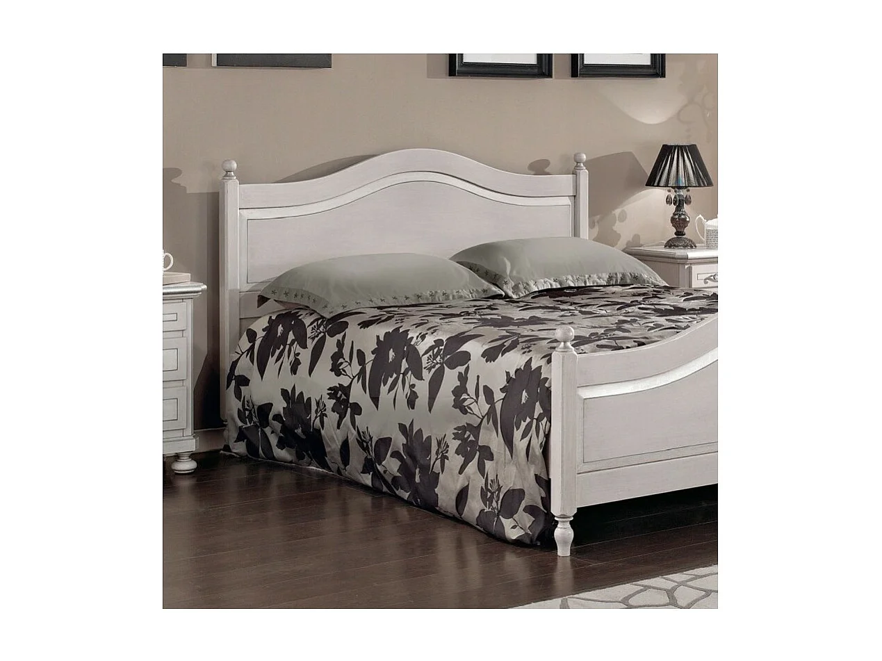 MOBILI 2G - LETTO MATRIMONIALE CLASSICO IN LEGNO GRIGIO TORTORA 173x209x107 (1477)