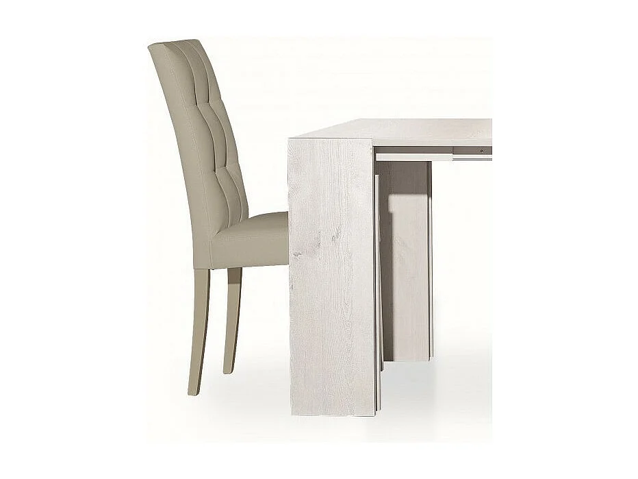 MOBILI 2G - SET 2 SEDIE MODERNE IN ECOPELLE 4 BOTTONI GRIGIO (675)