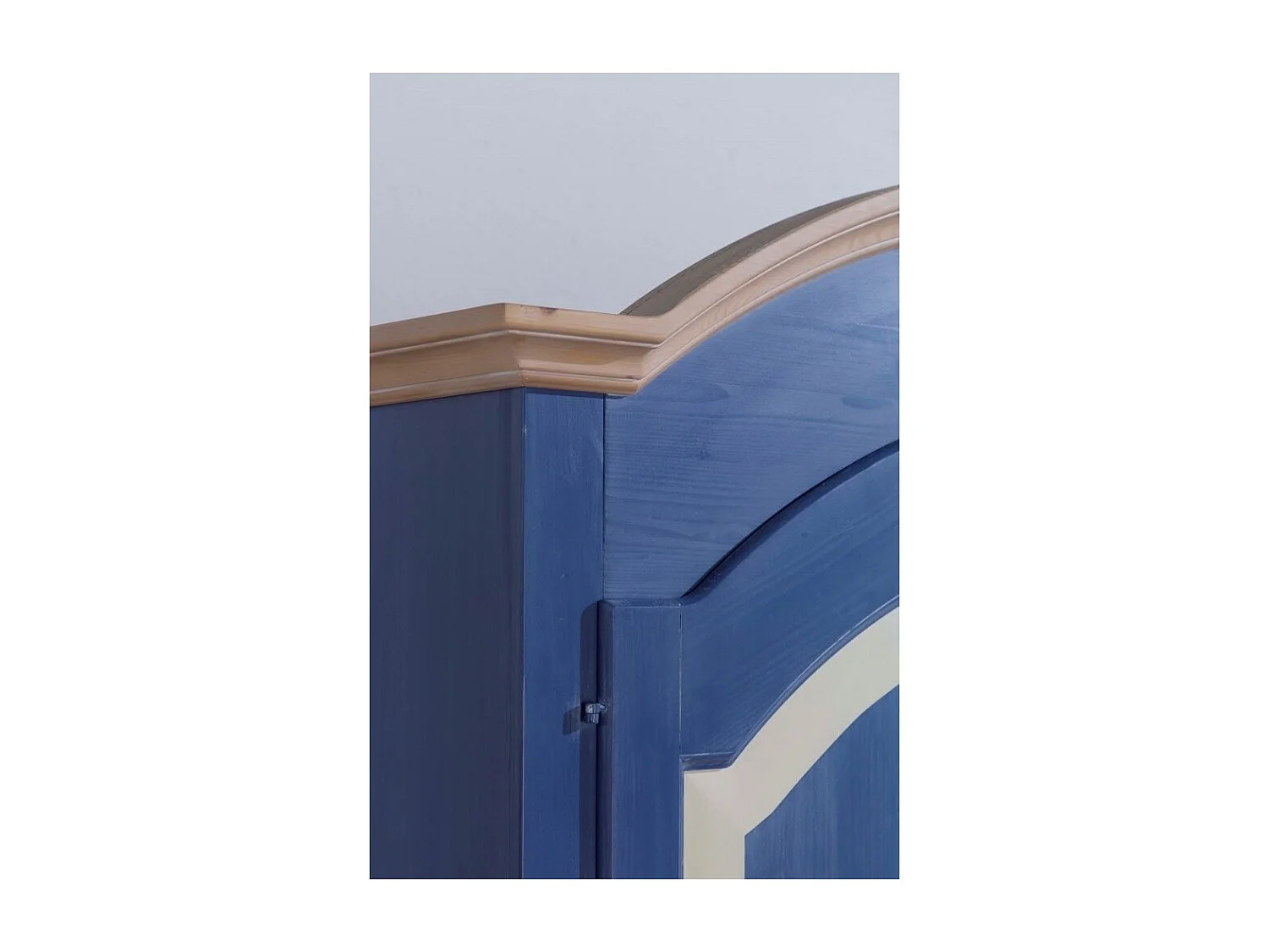 MOBILI 2G - Armadio 2 porte in legno blu e miele shabby 125x60x200 (2202)