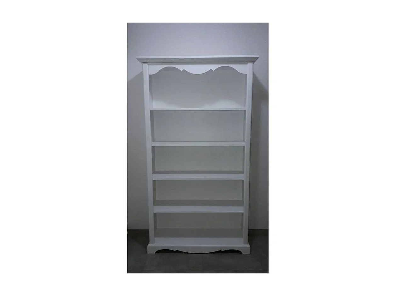 MOBILI 2G - LIBRERIA CLASSICA 5 RIPIANI IN LEGNO BIANCO OPACO 120x40x210H (1514)