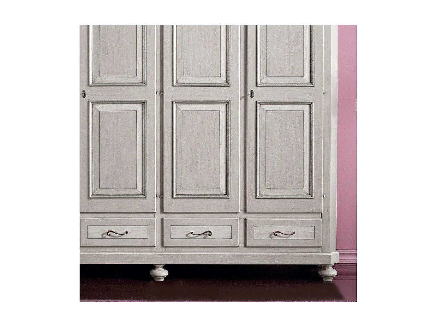 MOBILI 2G - ARMADIO CLASSICO 4 PORTE LEGNO TORTORA GRIGIO 193x63X217 (1474)