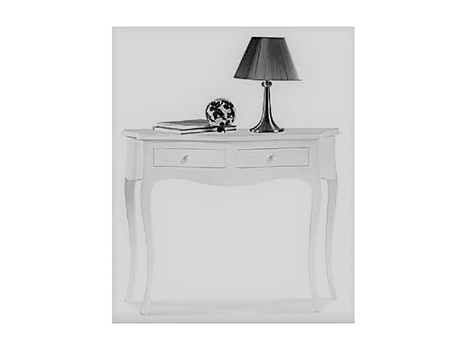 MOBILI 2G - CONSOLLE 2 CASSETTI LEGNO BIANCO OPACO L.100 P.38 H.78 (1435)