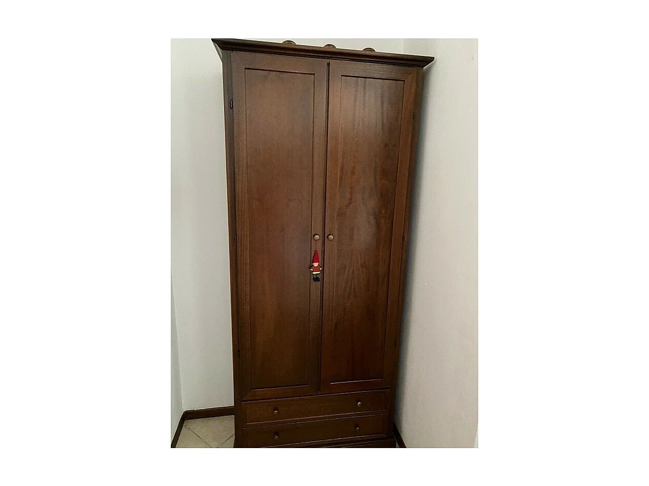 MOBILI 2G - ARMADIO ARTE POVERA 2 ANTE LEGNO TINTA NOCE 87x40x192 ( 517 )