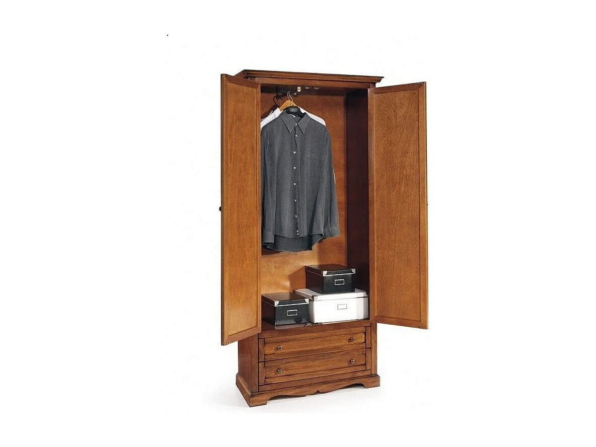 MOBILI 2G - ARMADIO ARTE POVERA 2 ANTE LEGNO TINTA NOCE 87x40x192 ( 517 )