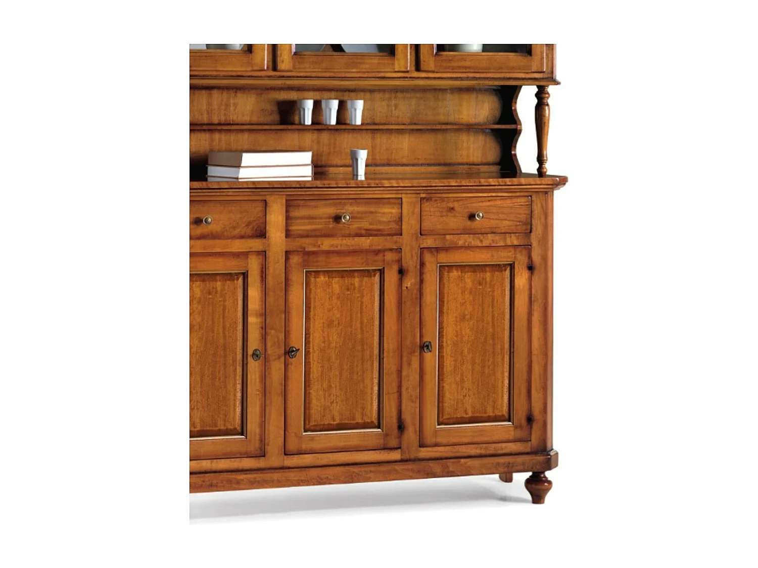 MOBILI 2G - Cristalliera napoletana legno massello tinta noce 150x43x228H (507)