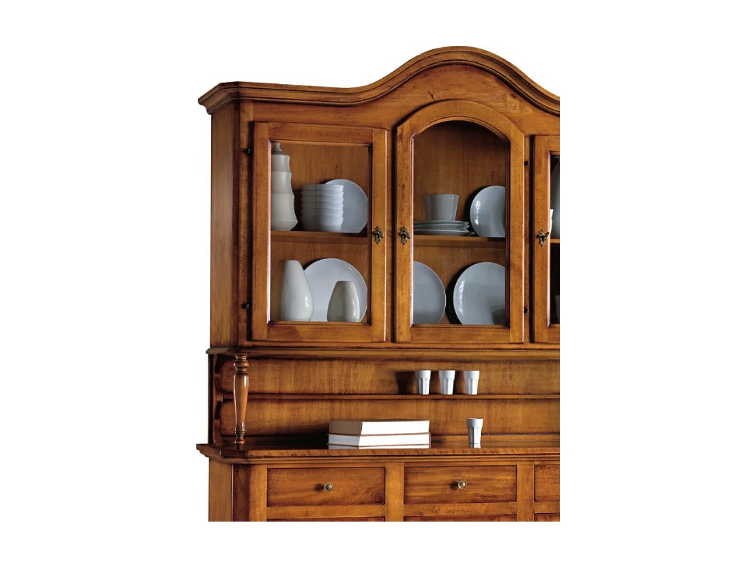 MOBILI 2G - Cristalliera napoletana legno massello tinta noce 150x43x228H (507)