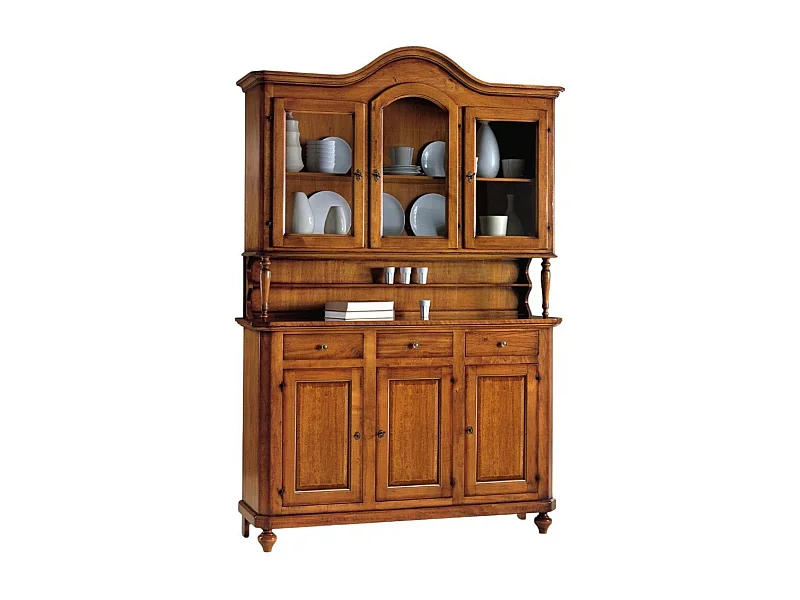 MOBILI 2G - Cristalliera napoletana legno massello tinta noce 150x43x228H (507)