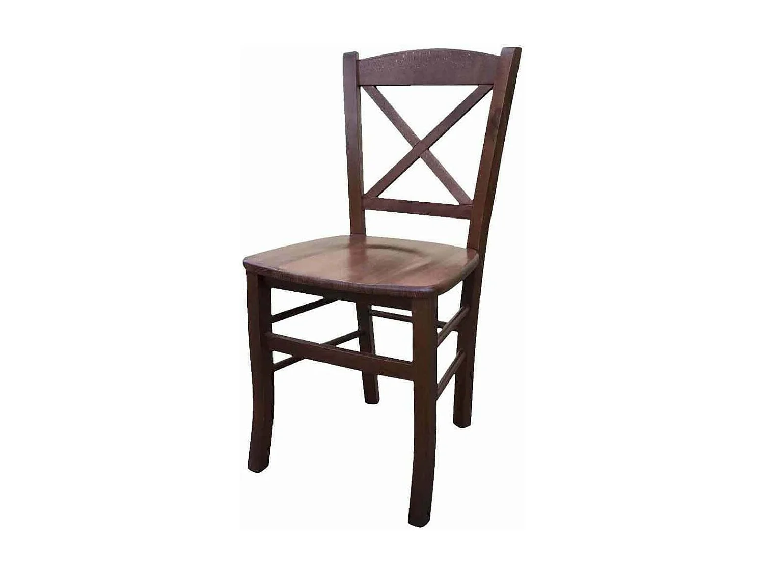 MOBILI 2G - SET 2 SEDIE CROCE LEGNO TINTA NOCE SEDUTA LEGNO (760)