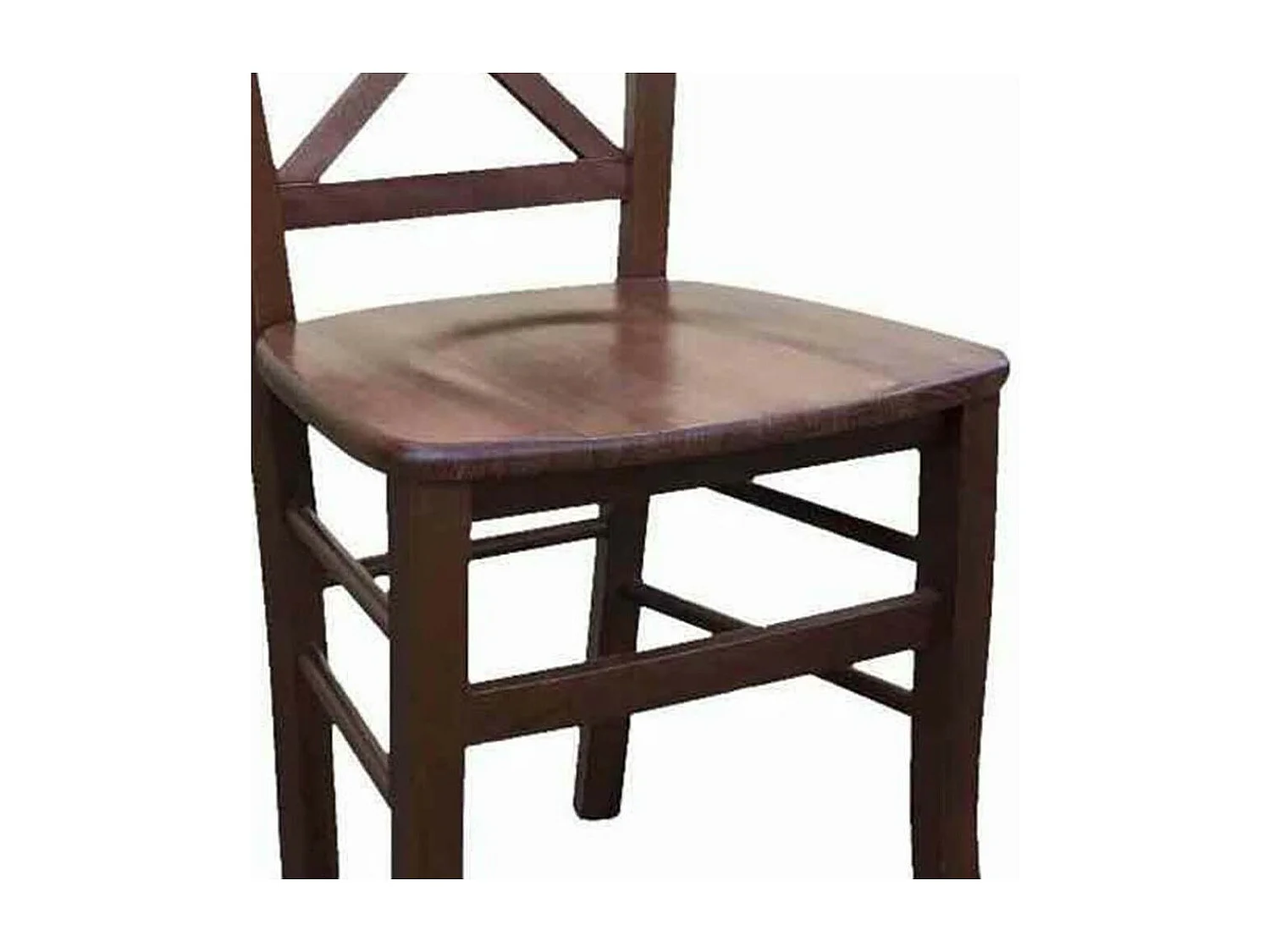 MOBILI 2G - SET 2 SEDIE CROCE LEGNO TINTA NOCE SEDUTA LEGNO (760)