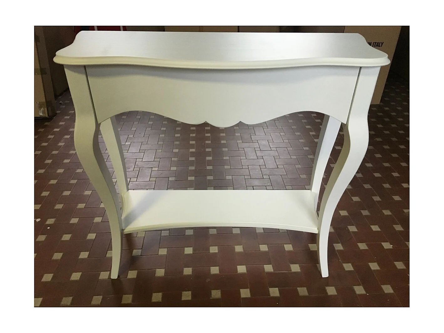 MOBILI 2G - CONSOLLE SHABBY CHIC BIANCO OPACO CON SPECCHIO (1283-1284)