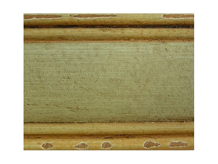 MOBILI 2G - ARMADIO IN LEGNO SHABBY VERDE AVORIO E FILO ECRU' 122X60X204 (1313)