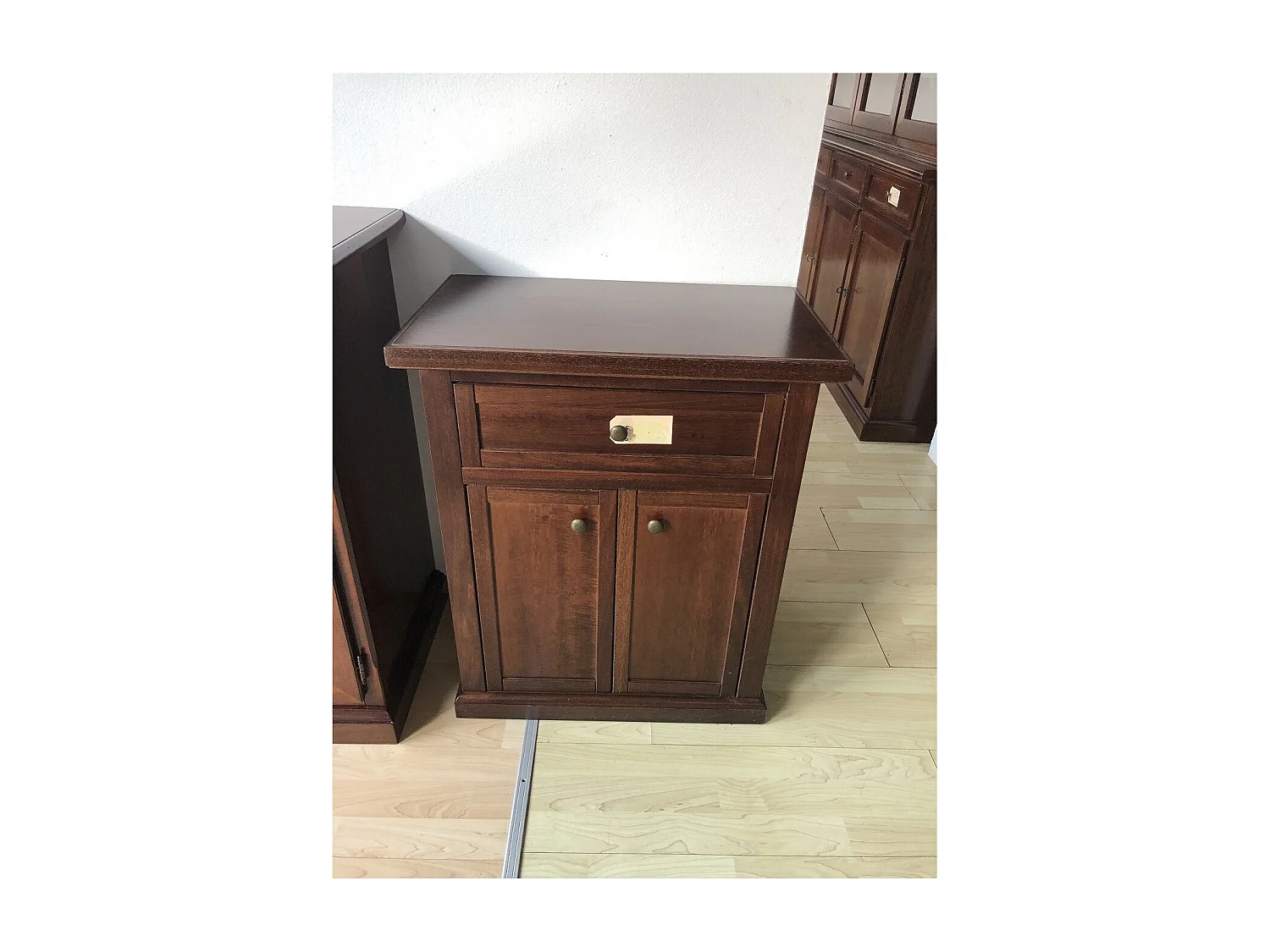 MOBILI 2G - PORTA TELEFONO ARTE POVERA 2 PORTE LEGNO TINTA NOCE 60X36X73 (372)