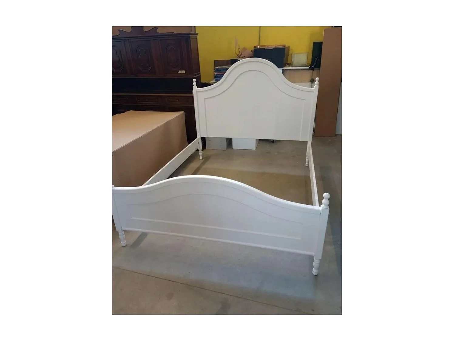 MOBILI 2G - LETTO MATRIMONIALE LACCATO BIANCO OPACO 174X216X148 (1455)