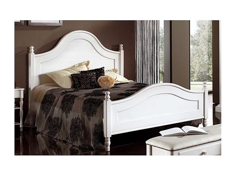 MOBILI 2G - LETTO MATRIMONIALE LACCATO BIANCO OPACO 174X216X148 (1455)
