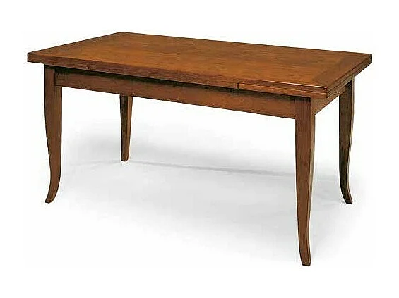 MOBILI 2G - Tavolo rettangolare allungabile legno classico Noce Arte Povera 130 X 85 (13 Sciabola)