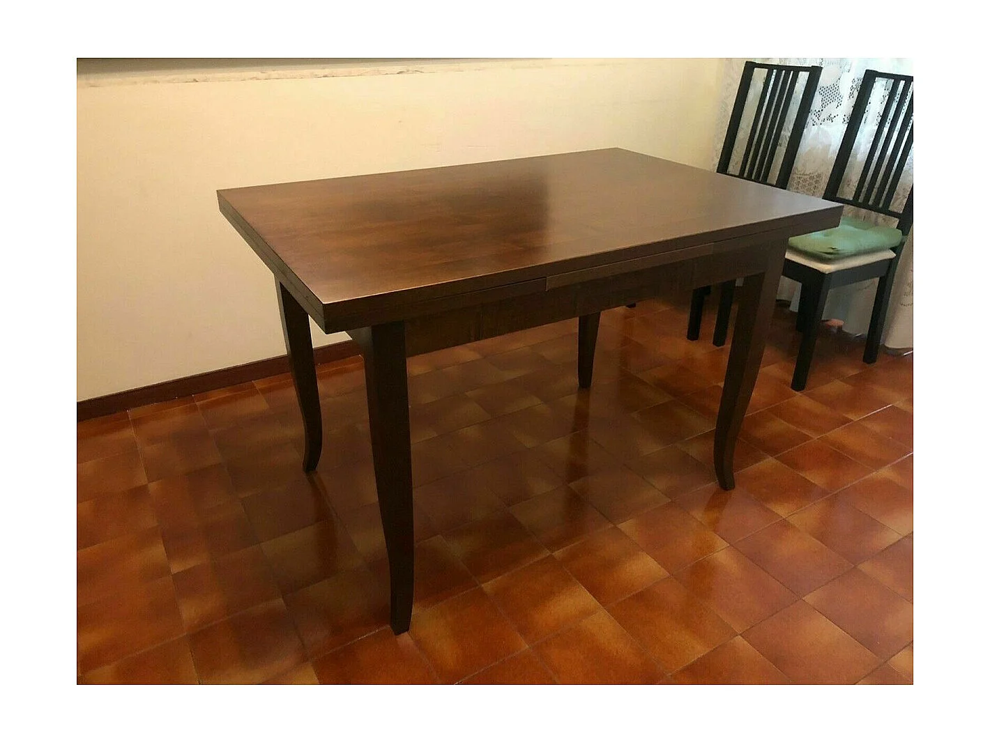 MOBILI 2G - Tavolo rettangolare allungabile legno classico Noce Arte Povera 130 X 85 (13 Sciabola)