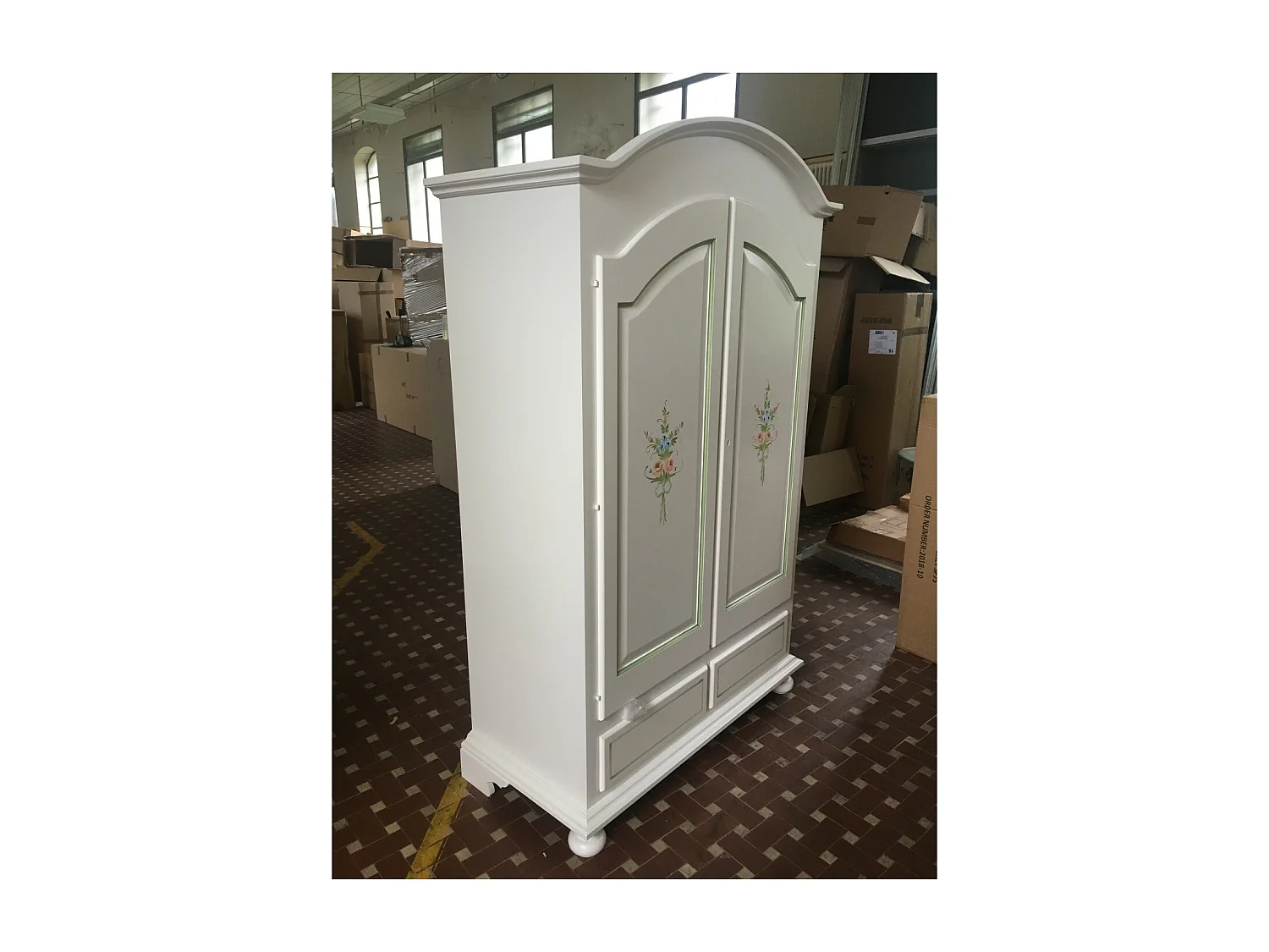 MOBILI 2G - ARMADIO SHABBY 2 ANTE IN LEGNO DECORATO 125x61X200 (503)