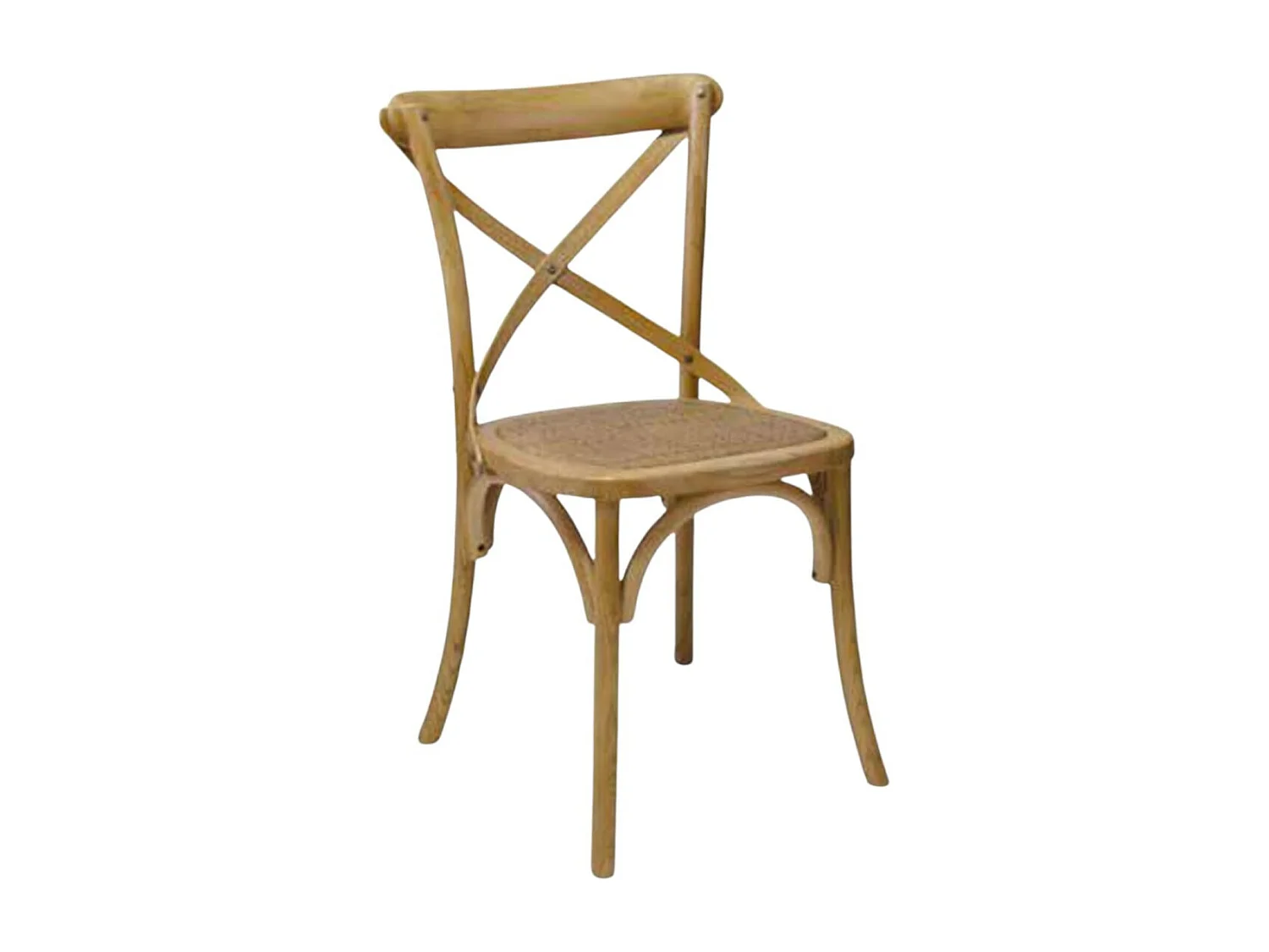 MOBILI 2G - SET 2 Sedie Cross Bistrot shabby vintage legno Olmo seduta rivestita Rattan naturale (914)