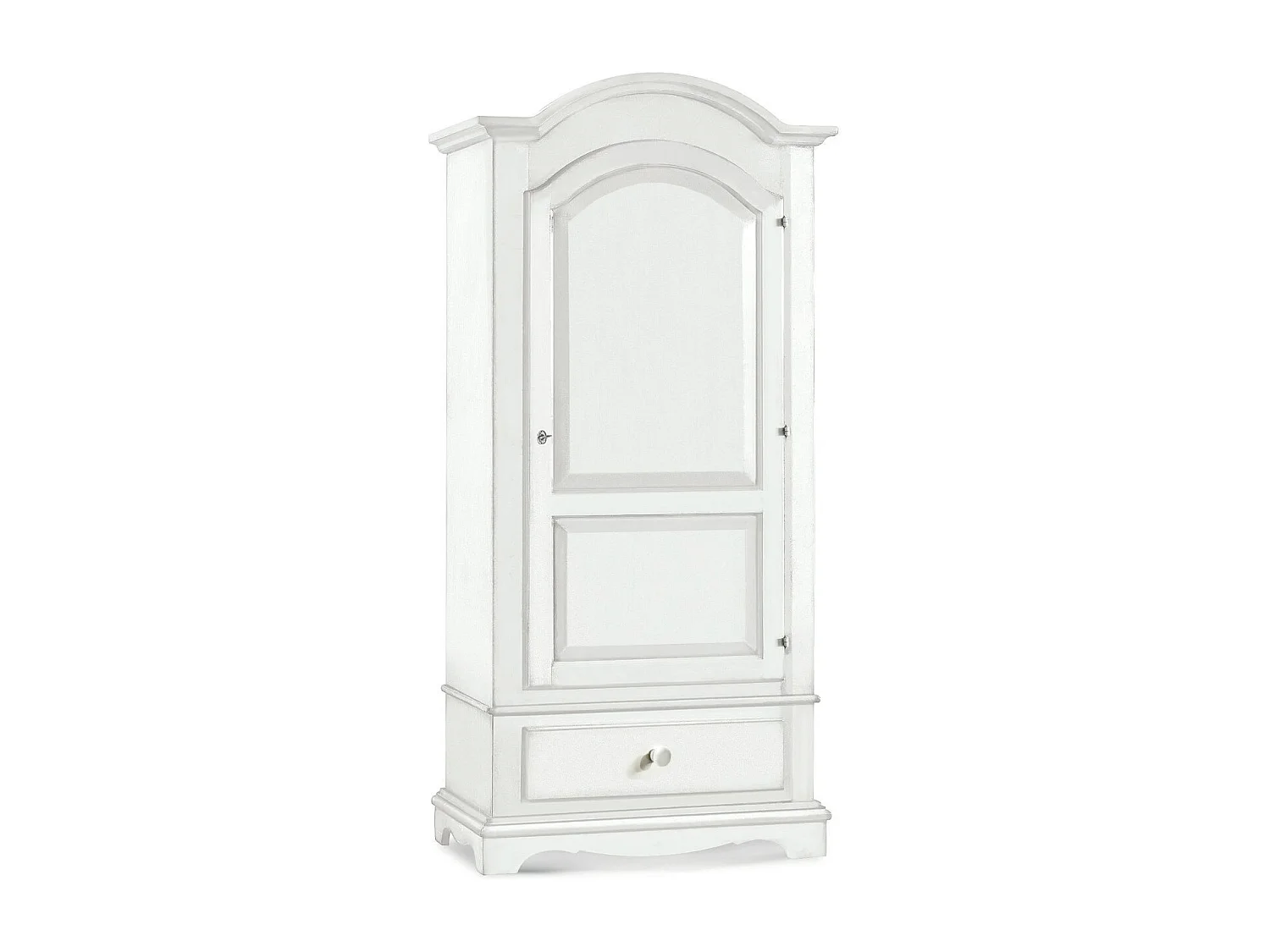 MOBILI 2G - ARMADIO ARTE POVERA 1 PORTA LEGNO SHABBY BIANCO 96x56x196H (1512)