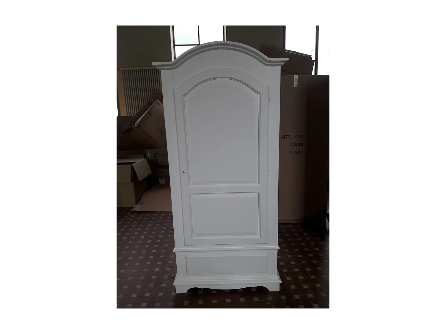MOBILI 2G - ARMADIO ARTE POVERA 1 PORTA LEGNO SHABBY BIANCO 96x56x196H (1512)