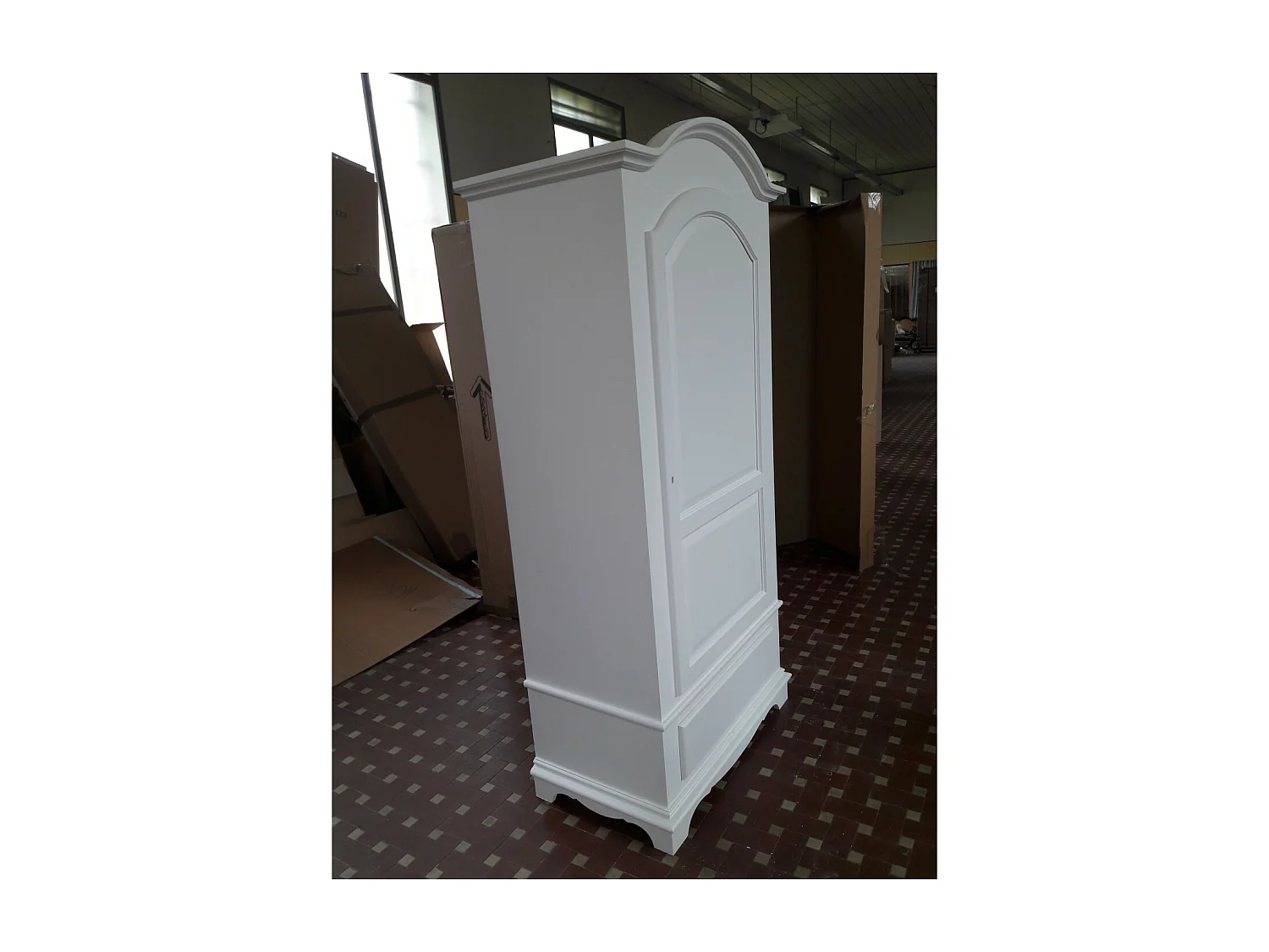 MOBILI 2G - ARMADIO ARTE POVERA 1 PORTA LEGNO SHABBY BIANCO 96x56x196H (1512)