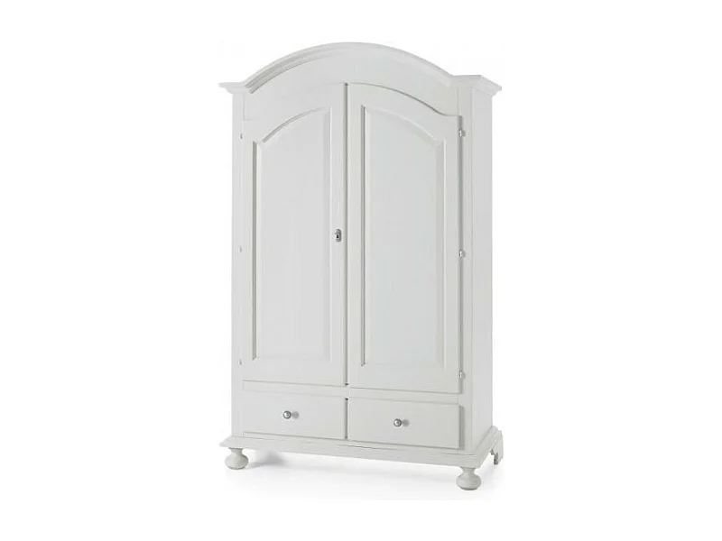 MOBILI 2G - Armadio Classico 2 Ante legno bianco sporco  125x61x200