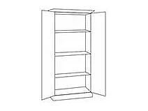 MOBILI 2G - ARMADIETTO DISPENSA LEGNO BIANCO 2 PORTE 3 RIPIANI 90X45X180