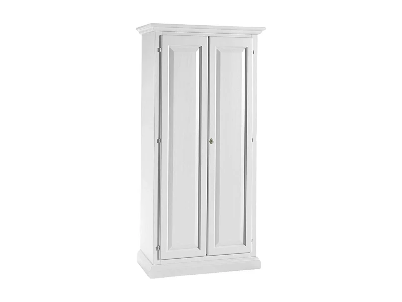 MOBILI 2G - ARMADIETTO DISPENSA LEGNO BIANCO 2 PORTE 3 RIPIANI 90X45X180