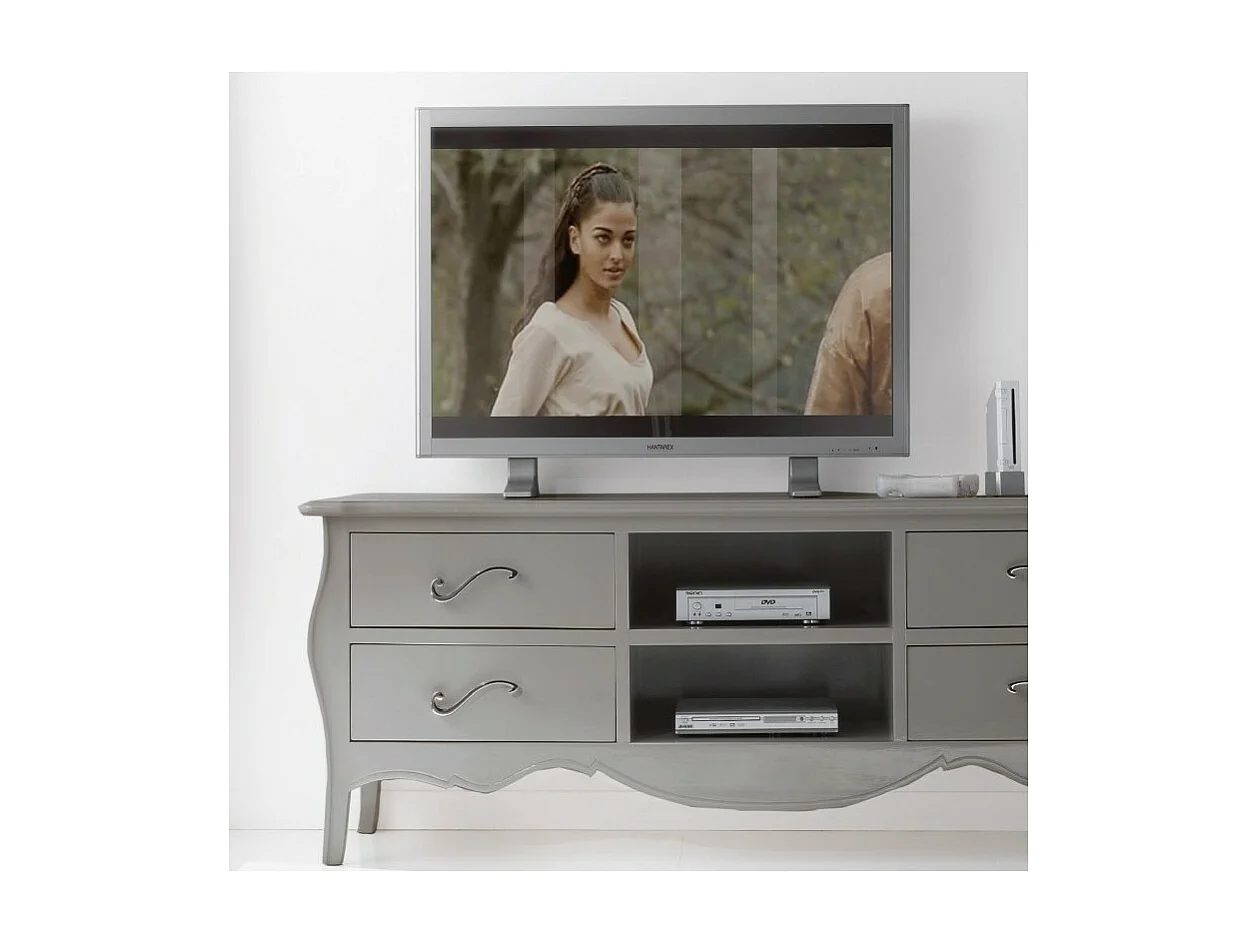 MOBILI 2G - PORTA TV IN LEGNO IN LEGNO SHABBY TORTORA MADREPERLA 182X50X61 (1372)