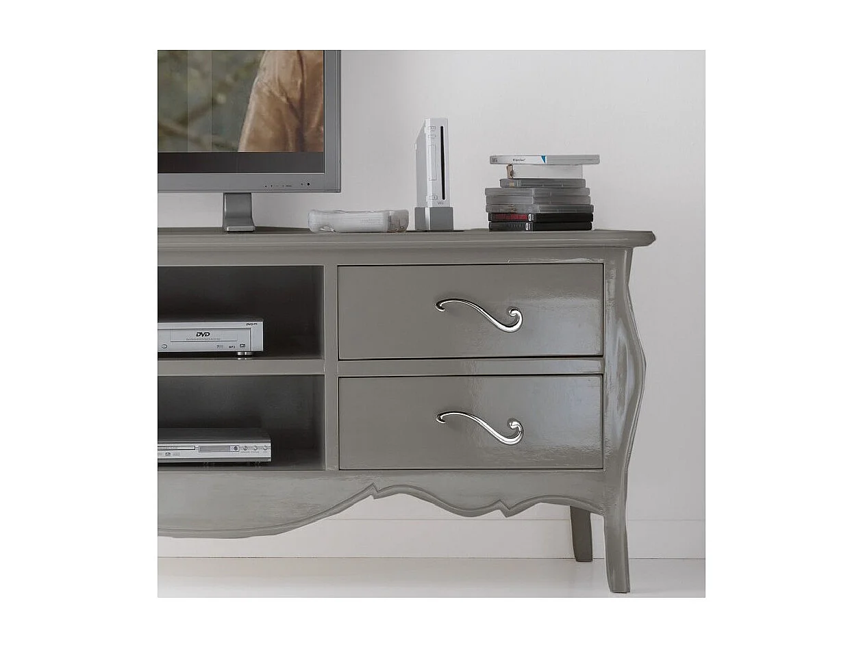 MOBILI 2G - PORTA TV IN LEGNO IN LEGNO SHABBY TORTORA MADREPERLA 182X50X61 (1372)